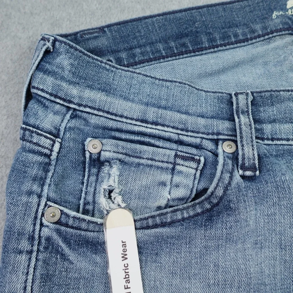 7 For All Mankind Jeans Mens 33 Blue Standard Straight Leg Button Fly Denim